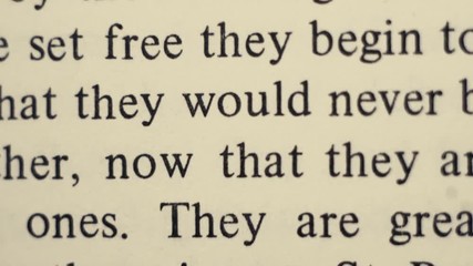 English text extreme close up panorama