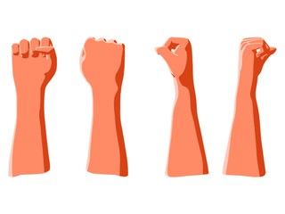 Raised up fist as illustration of human victory in resistance