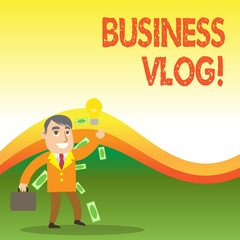 Text sign showing Business Vlog. Business photo showcasing A video content about subject matter related to the company