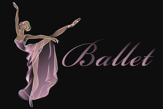 Ballet dancer fashion banner template black design