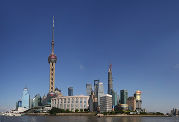 Construction of Urban Landscape of Lujiazui Financial and Trade Zone in Pudong, Shanghai
