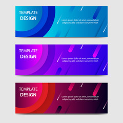 Naklejka na ściany i meble Vibrant gradient and futuristic background template for headline and header banner. Suitable for social media, web, blog, website.