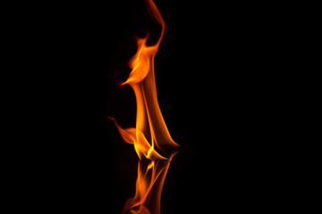 Fototapeta premium Fire flames on a black