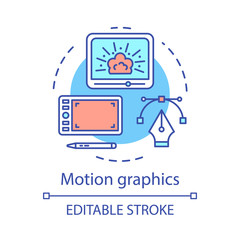 Motion graphics concept icon