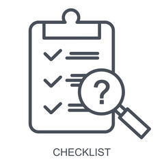 Check List outline icon. Business concept. Flat design vector