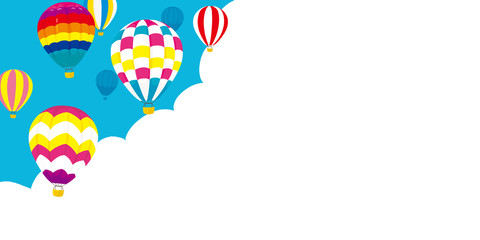 Obraz na płótnie Canvas 気球と青空　背景イラスト