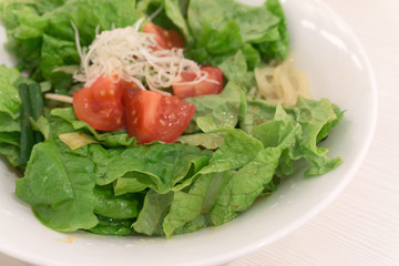 レタスとトマトの冷麺