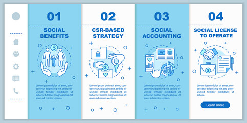 CSR onboarding mobile web pages vector template