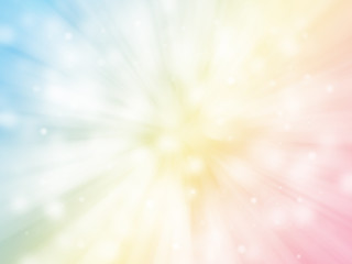 Pastel color sparkle rays lights with bokeh elegant abstract background. Dust sparks background.