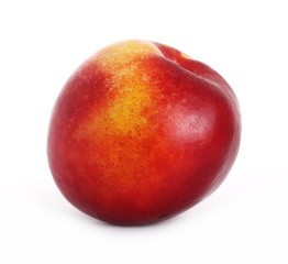 Fresh ripe peach fruit isolated on white background
