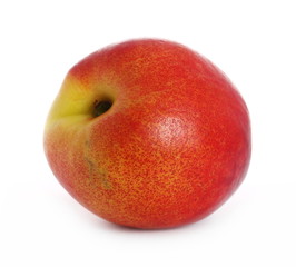 Fresh ripe peach fruit isolated on white background