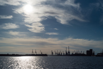 Naklejka premium Beautiful sunset on Thessaloniki promenade