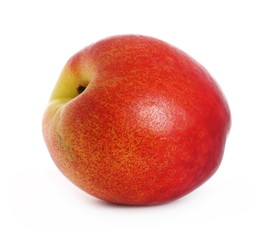 Fresh ripe peach fruit isolated on white background