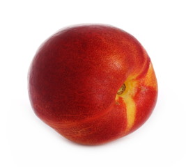 Fresh ripe peach fruit isolated on white background