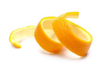 Orange peel isolated on white background