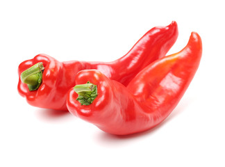 Fresh red pepper on white background