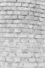 white brick wall texture / white abstract background, vintage brick wall building