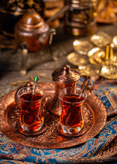 Fototapeta na wymiar Black Turkish tea i