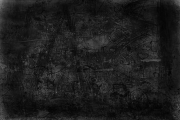 black old wall cracked concrete background / abstract black texture, vintage old background