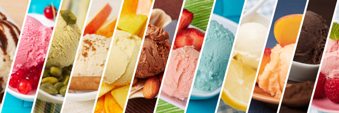 Eiscreme Vielfalt als Hintergrund Header