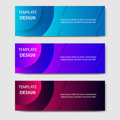 Fototapeta premium Vibrant gradient and futuristic background template for headline and header banner. Suitable for social media, web, blog, website.
