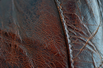leather with stitched seam brown vintage texture