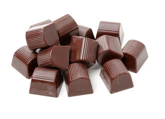 stack of chocolate on white background
