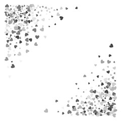 Frame or border of random scatter hearts