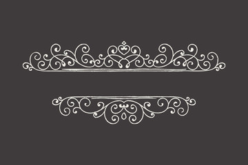 Hand drawn decorative border in grunge retro style