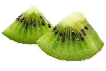 Slice of kiwi fruit isolated on white background