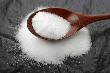 Salt on black background