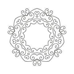 Elegant hand drawn retro floral frame