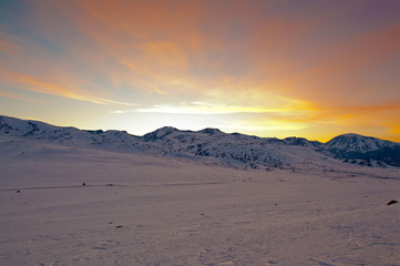 Fototapeta na wymiar Sunset seen from Valdresflye