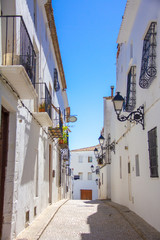 A traditional mediterranean street in Altea old town, Spain
