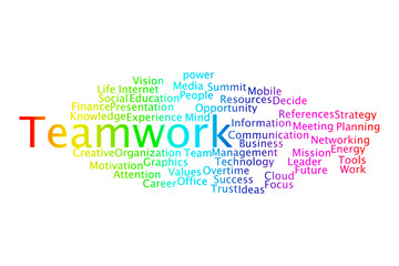 Fototapeta premium TEAMWORK word cloud collage. Business and motivation concept