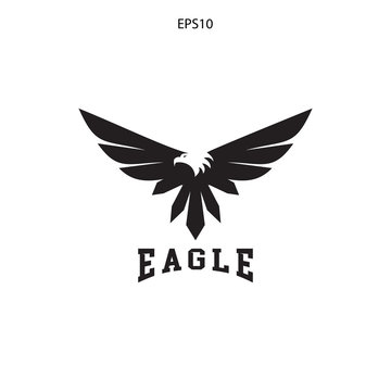 abstract eagle bird fly catch logo