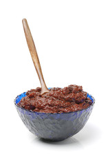 Bean paste on white background