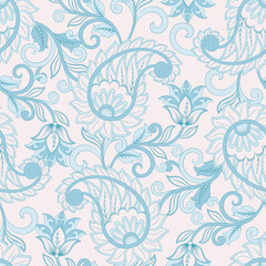 Paisley Ornate seamless damask background. Vector vintage pattern