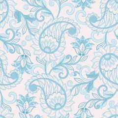 Fotobehang Paisley Ornate seamless damask background. Vector vintage pattern © antalogiya