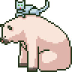 Obraz premium vector pixel art bear friend