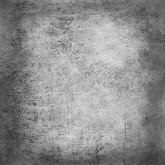 blank square gray abstract background / scratch texture, damaged wall surface