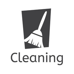 vector logo of cleaning and sweep service