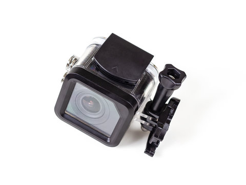 Action camera in protective box