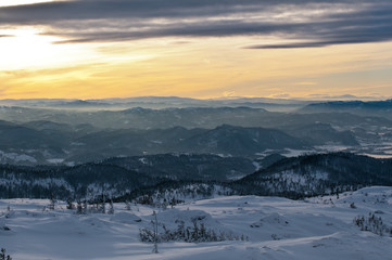 sunrise in mountains