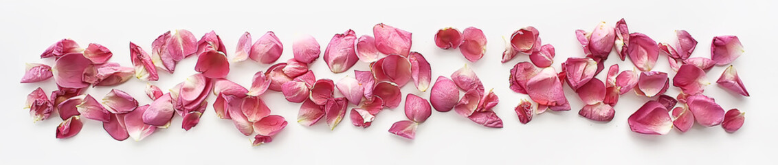 petals flowers frame / petals of red flowers on a white background isolated