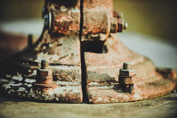 Old Agriculture Machine Part Close-Up Detail
