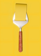 Cheese-slicer on cheese