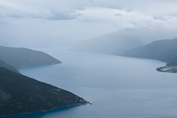 sognefjord seen from mountain over esefjord