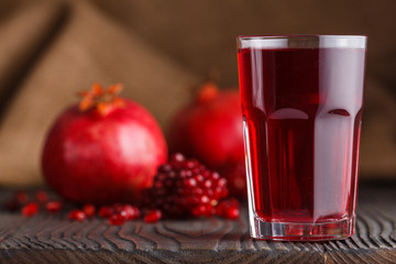 grains of a grenade on a dark rustic background