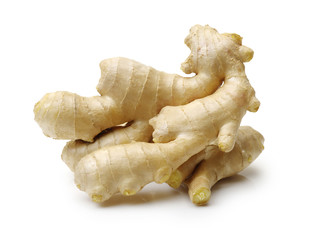 fresh ginger on white background 